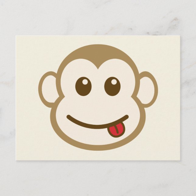 Monkey Face Vector Art Postcard (Front)
