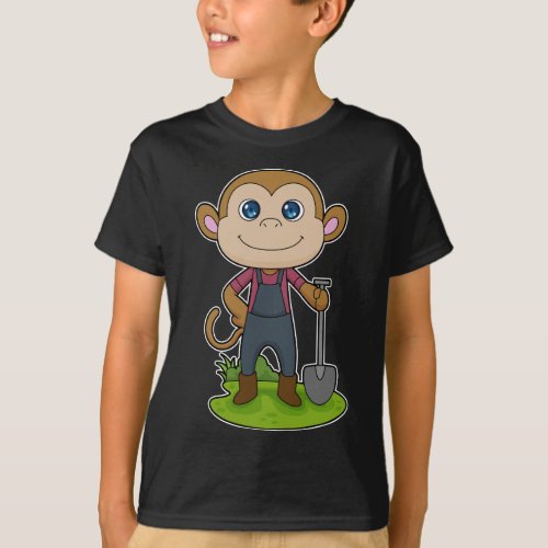 Monkey Farmer Shovel T_Shirt