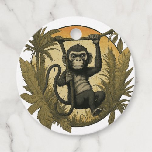 Monkey favor tags