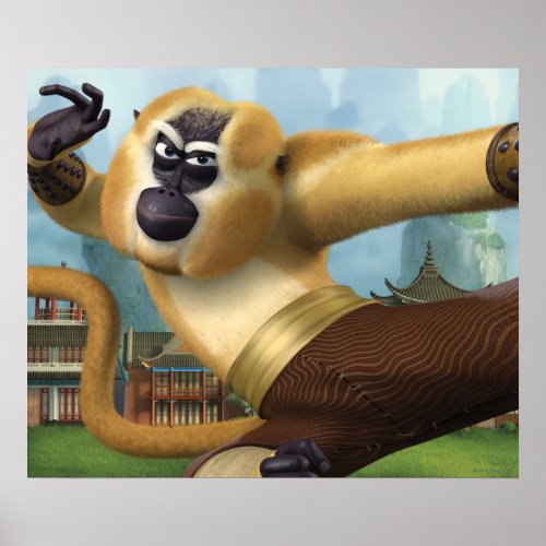 Monkey Fight Pose Poster