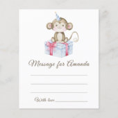 Monkey first birthday time capsule message (Front)