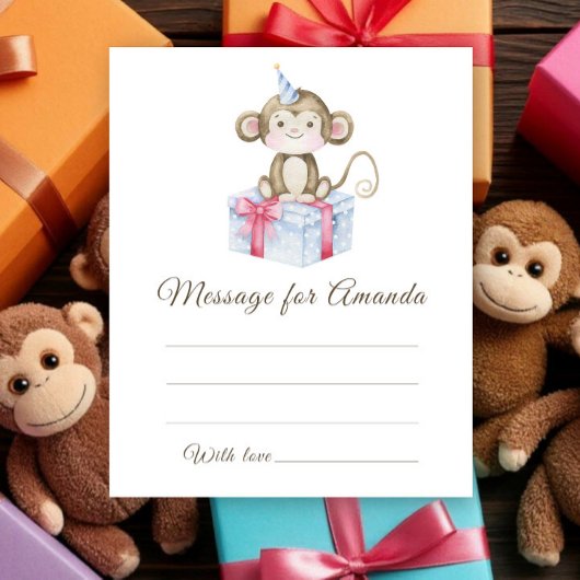 Monkey first birthday time capsule message
