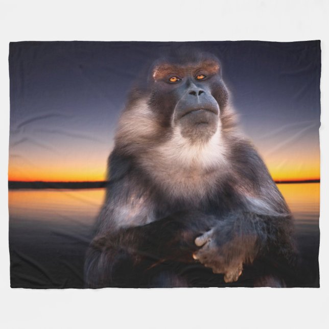 Monkey Fleece Blanket (Front (Horizontal))