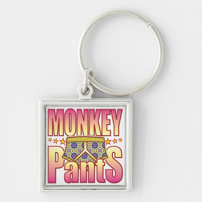 Monkey Flowery Pants Keychain (Front)