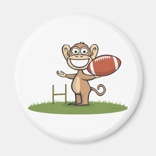 Monkey Football Magnet (Front)