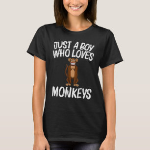 Monkey For Boys Kids Primate Animal Monkey T-Shirt