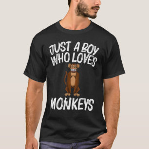 Monkey For Boys Kids Primate Animal Monkey T-Shirt