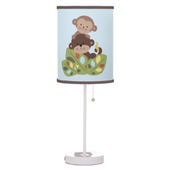 Monkey Friends Brothers Nursery Lamp by Personalizedbydiane at Zazzle