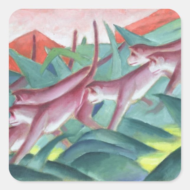 Monkey Frieze, 1911 Square Sticker (Front)