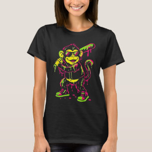 Monkey Funny Animals Baseball Drip Kids Youth Boys T-Shirt