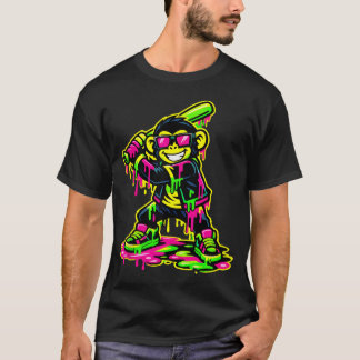 Monkey Funny Animals Baseball Drip Youth Boys T-Shirt