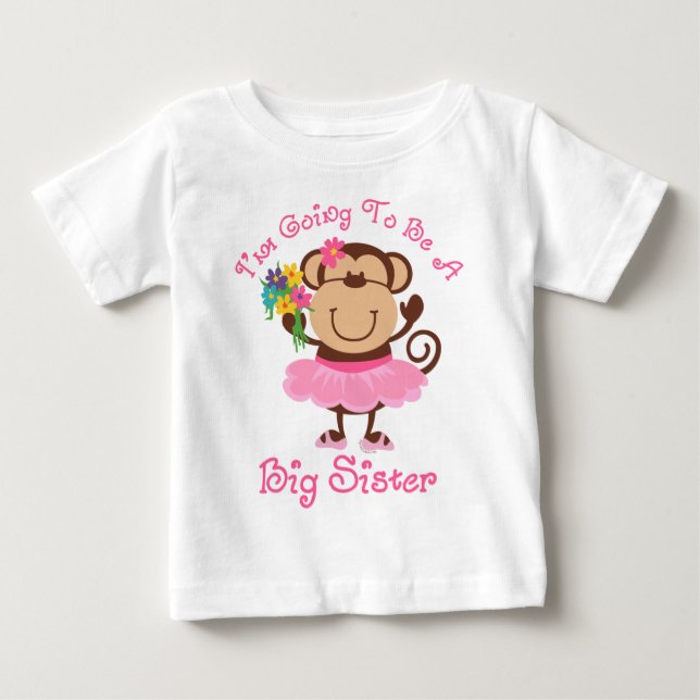 Monkey Future Big Sister Baby T-Shirt (Front)