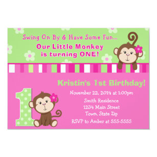Monkey Birthday Invitations Zazzle