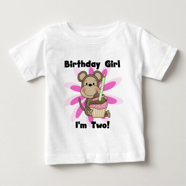 Monkey Girl 2nd Birthday Tshirts and Gifts (Front)