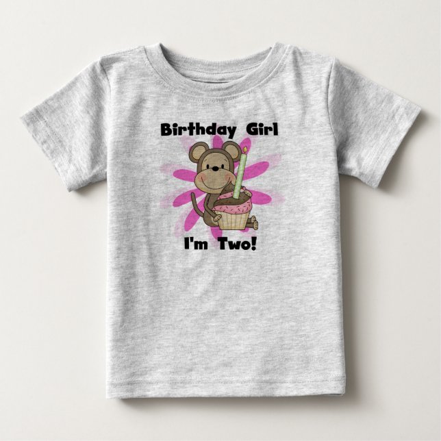 Monkey Girl 2nd Birthday Tshirts and Gifts (Front)