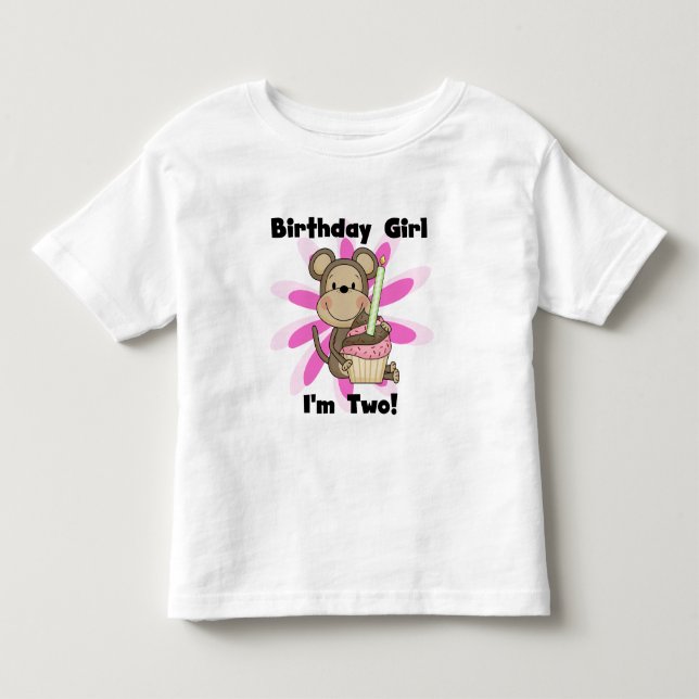 Monkey Girl 2nd Birthday Tshirts and Gifts (Front)