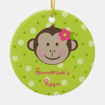 Monkey Girl Child's Room Door Hanger Ornament by artladymanor at Zazzle