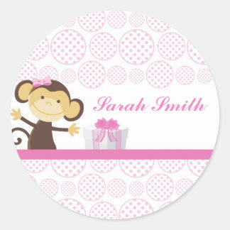 Monkey Girl Classic Round Sticker