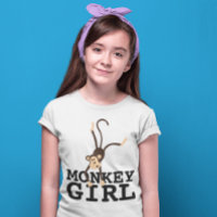 MONKEY GIRL FUNNY GIRLS KIDS T-SHIRTS