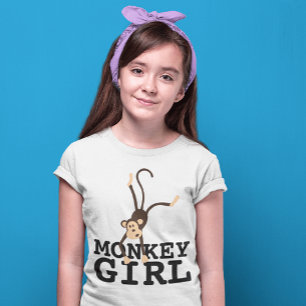 MONKEY GIRL FUNNY GIRLS KIDS T-SHIRTS