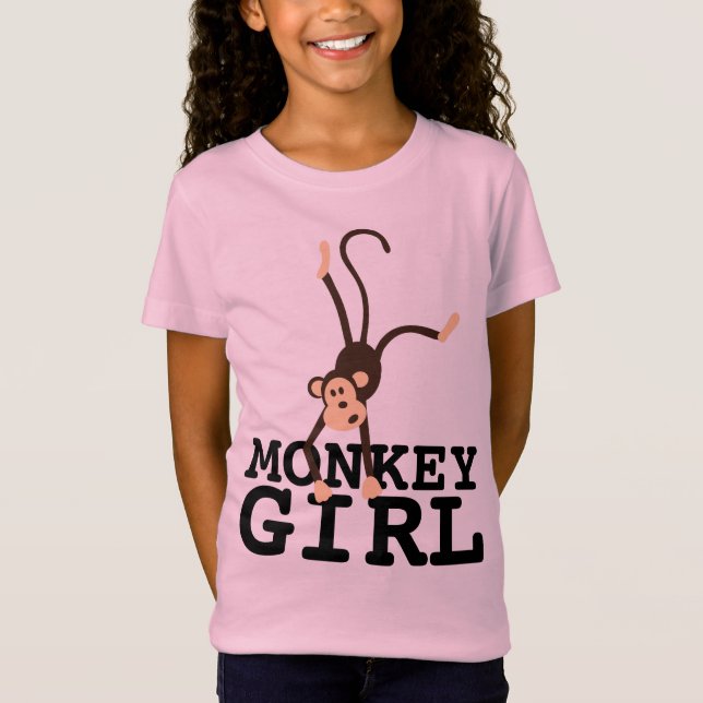 MONKEY GIRL FUNNY GIRLS KIDS T-SHIRTS (Front)