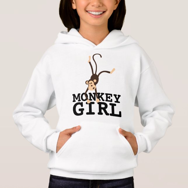 MONKEY GIRL FUNNY GIRLS KIDS T-SHIRTS (Front)