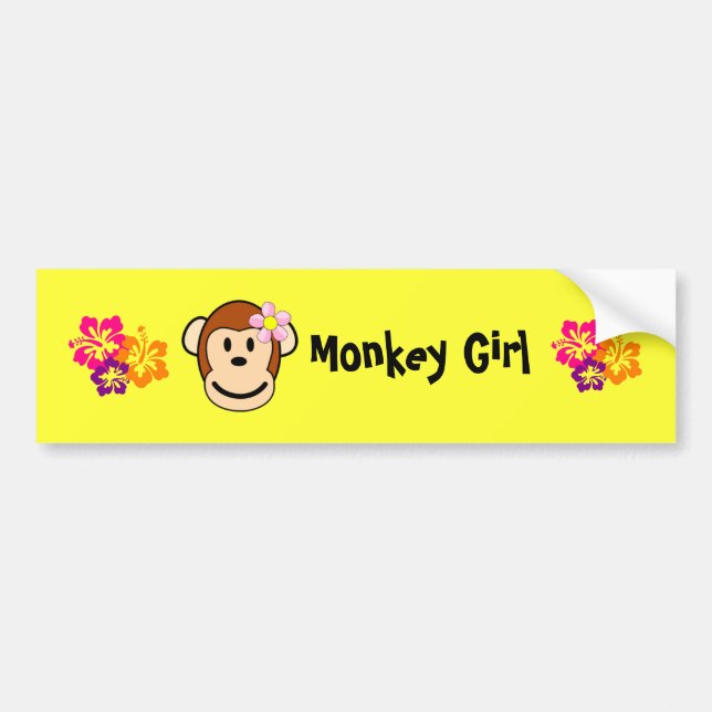 Monkey Girl Island Flower Bumper Sticker (Front)