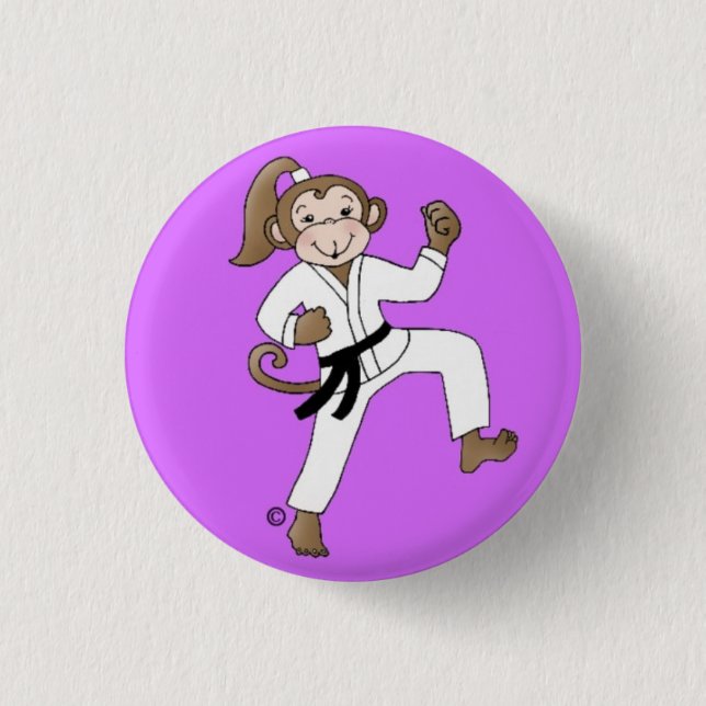 Monkey Girl pinback button (Front)