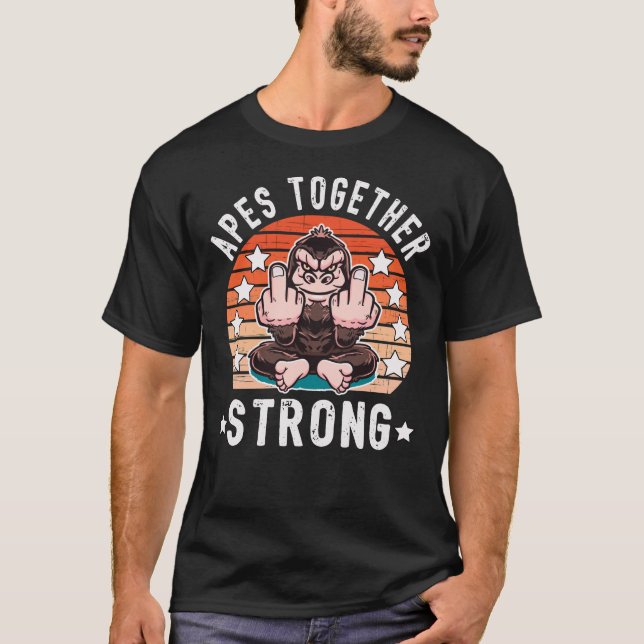 Monkey GME share stock market bull gift T-Shirt (Front)