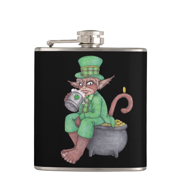 Monkey Gnome Leprechaun Flask (Front)