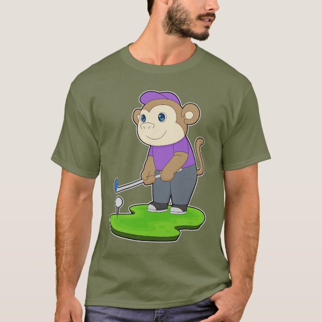 Monkey Golf Golf clubs T-Shirt (Front)