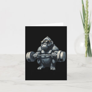 Monkey Gorilla Bodybuilding Muscles Fitness Gym Card