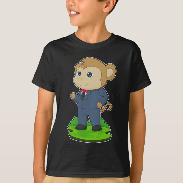 Monkey Groom Suit Wedding T-Shirt (Front)