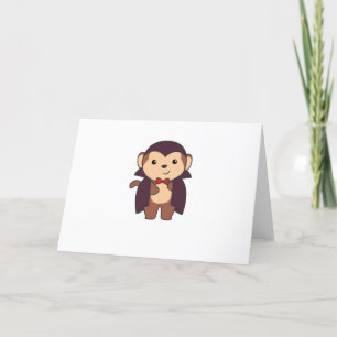Monkey Halloween Cute Devil Kids Vampire Costume Holiday Card