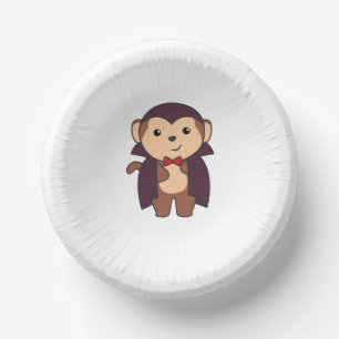 Monkey Halloween Cute Devil Kids Vampire Costume Paper Bowls