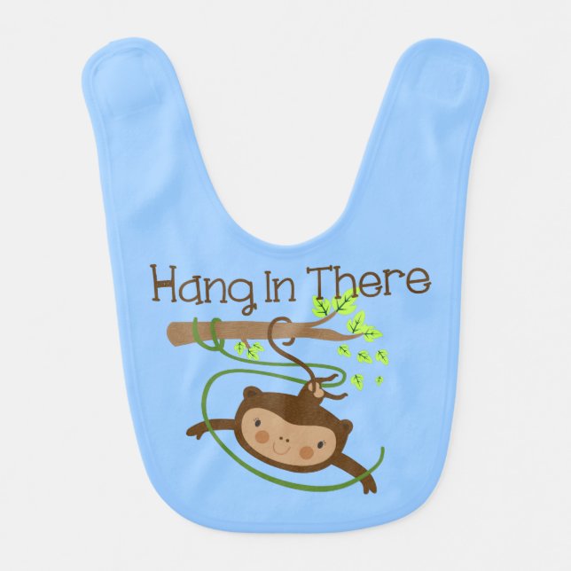 Monkey Hang in There Baby Bib (Front)