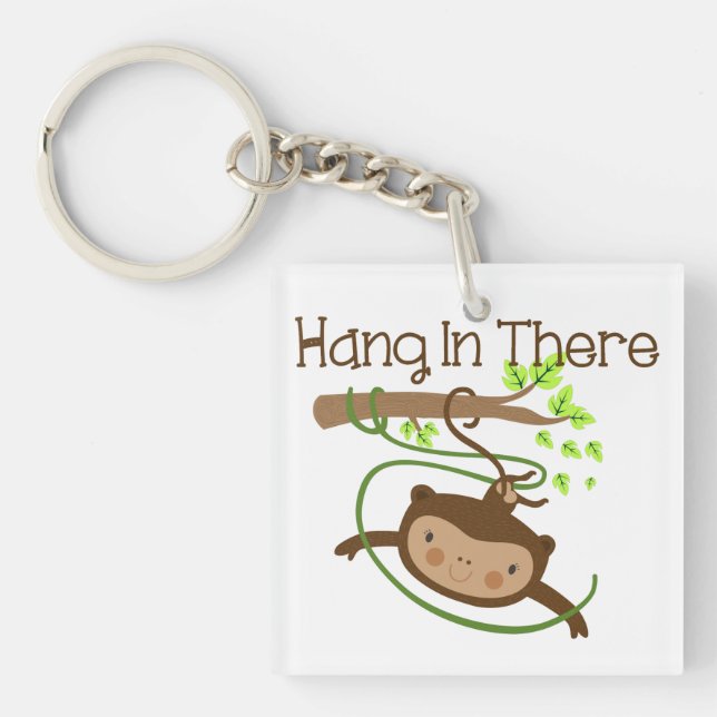 Monkey Hang in There Keychain (Front)