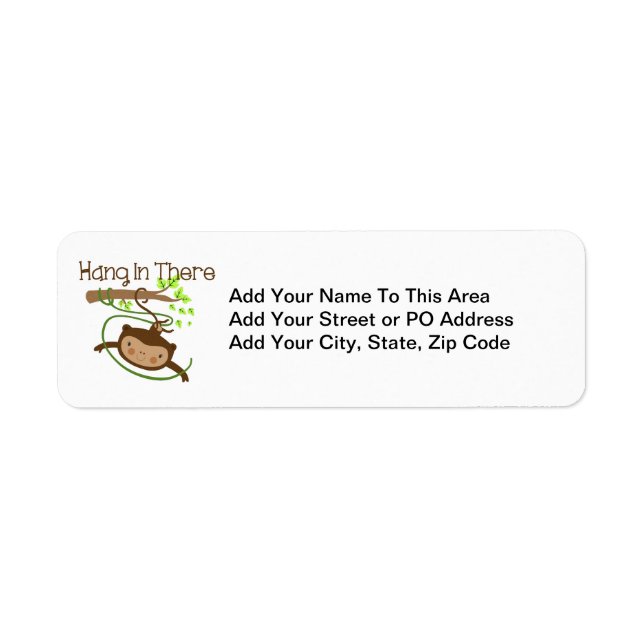 Monkey Hang in There Label (Front)