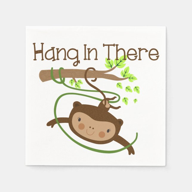 Monkey Hang in There Paper Napkins (Front)