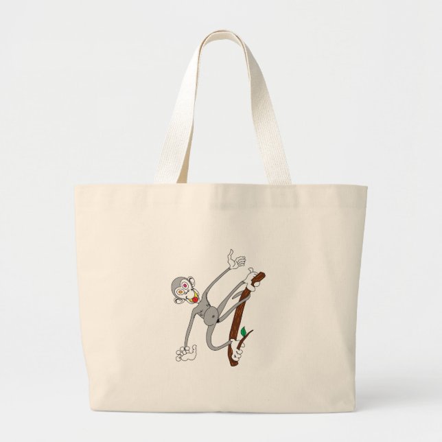 Monkey Hanging Around Large Tote Bag (Front)