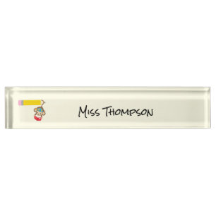 Monkey Hanging by Tail Custom Teacher Desk Name Plate