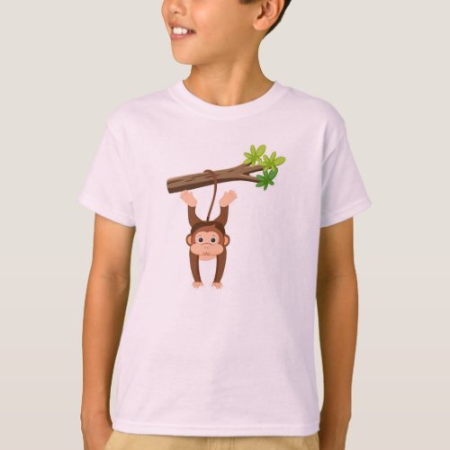 monkey hanging green tree T_Shirt