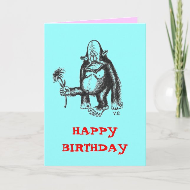 MONKEY HAPPY BIRTHDAY CARD DESIGN (Front)