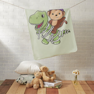 Monkey Happy Halloween T-rex Mummy Costume Baby Bl Blanket