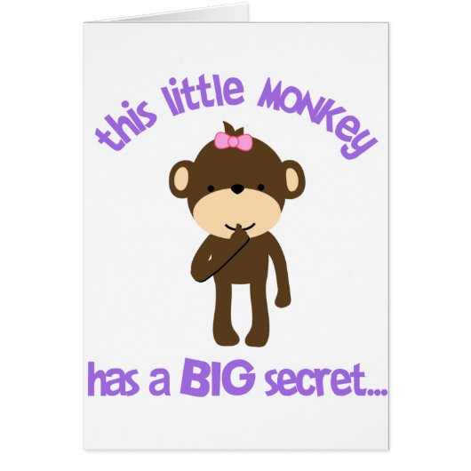 Monkey Has A Secret Big Sister Cards (Front)