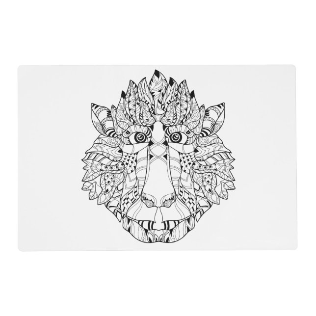 Monkey Head Doodle Placemat (Front)