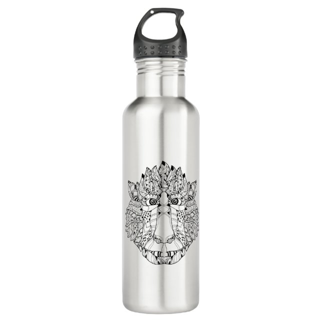 Monkey Head Doodle Stainless Steel Water Bottle (Front)