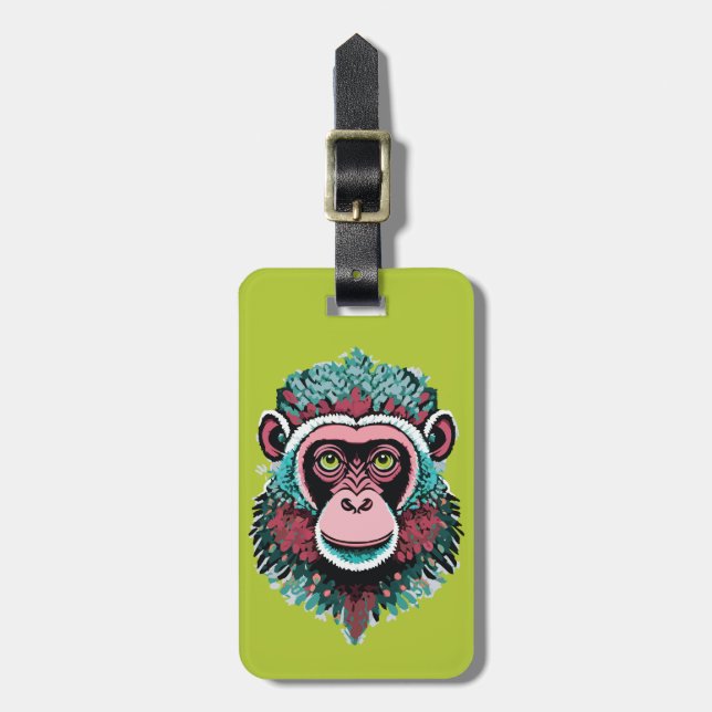 Monkey Head Luggage Tag (Front Vertical)