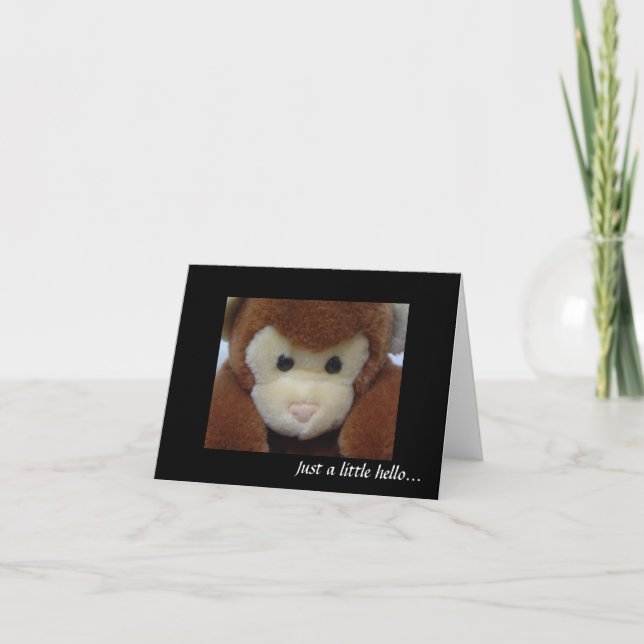 Monkey Hello Note Card (Front)