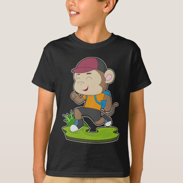 Monkey Hiker Backpack T-Shirt (Front)